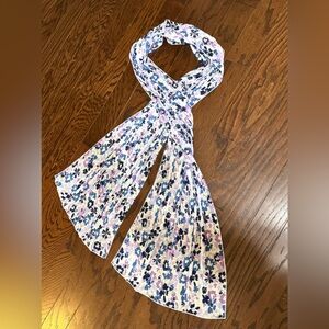 Floral Patterned Scarf in Purple and Blue 87” L